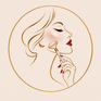 French Beauty Logo - Makeup Brush & Red Nails